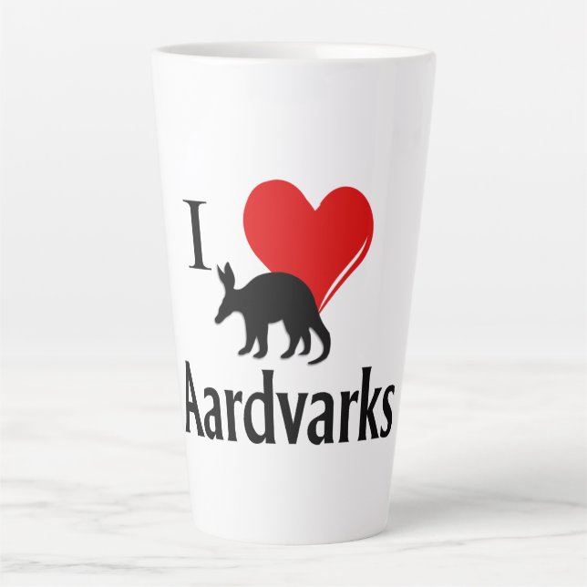 Tasse Latte I Heart Aardvarks (Devant)