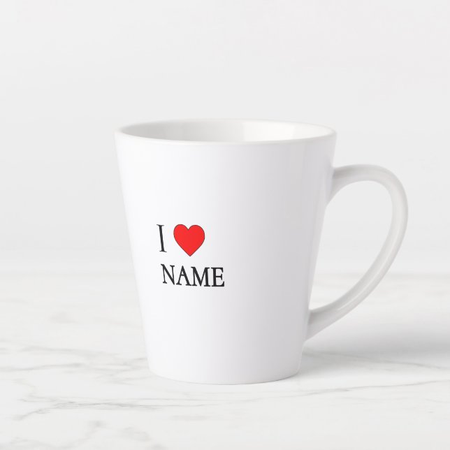Tasse Latte I heart name (customisable) (Droite)