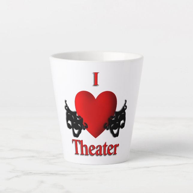 Tasse Latte I Heart Theatre (Devant)