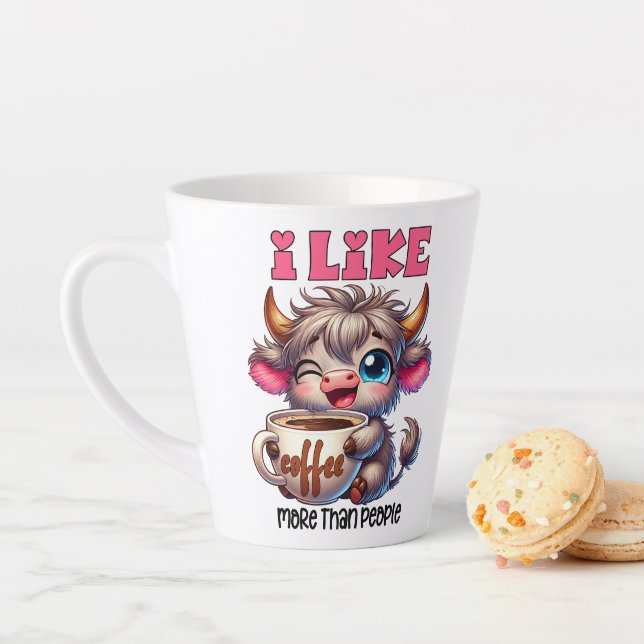 Tasse Latte I Like Coffee More Than People  (En situation)