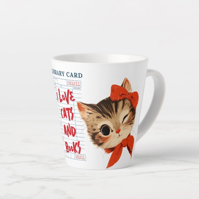 Tasse Latte I Love Cats and Books (Angle droit)