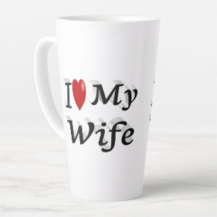 Tasse Latte I Love My Wife mignon texte noir