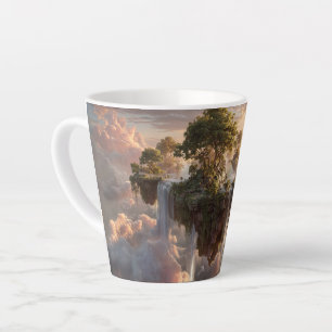 Tasse Latte Îles flottantes surréalistes avec cascades