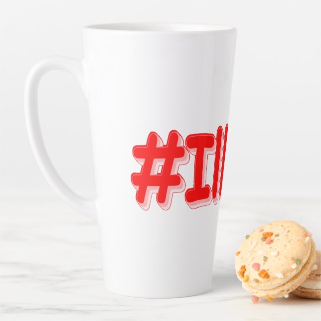 Tasse Latte "#Illinois" Joli Design. Commandez dès maintenant  (En situation)