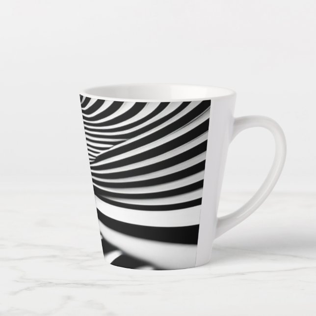 Tasse Latte Illusion spirale noir et blanc hypnotique (Droite)