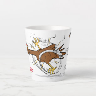 Tasse Latte Illustration amusante de poulet cool