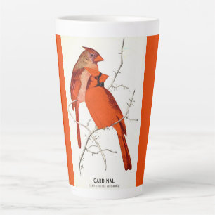 Tasse Latte Illustration Cardinal Bird