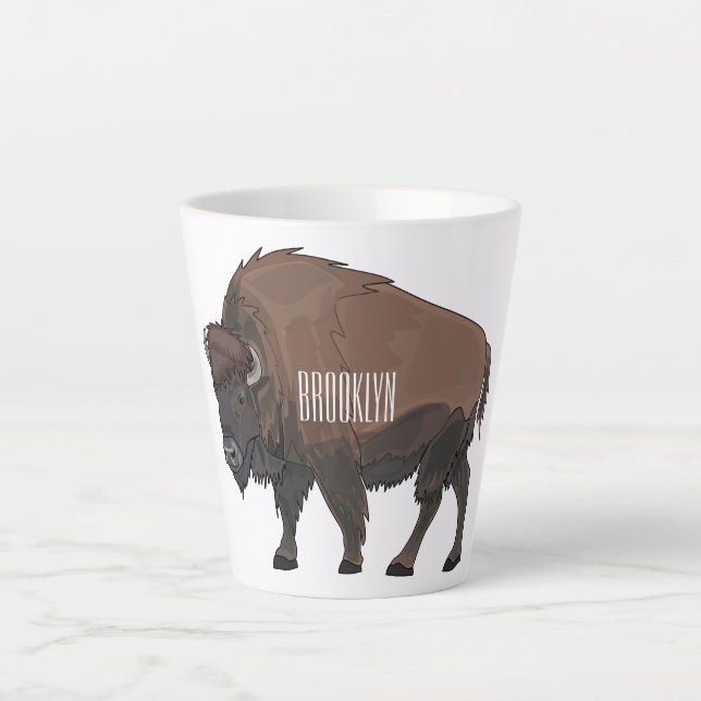 Tasse Latte Illustration de bison (Devant)