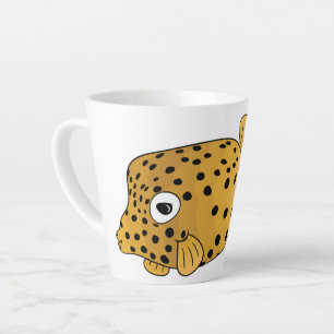 Tasse Latte Illustration de boxfish jaune