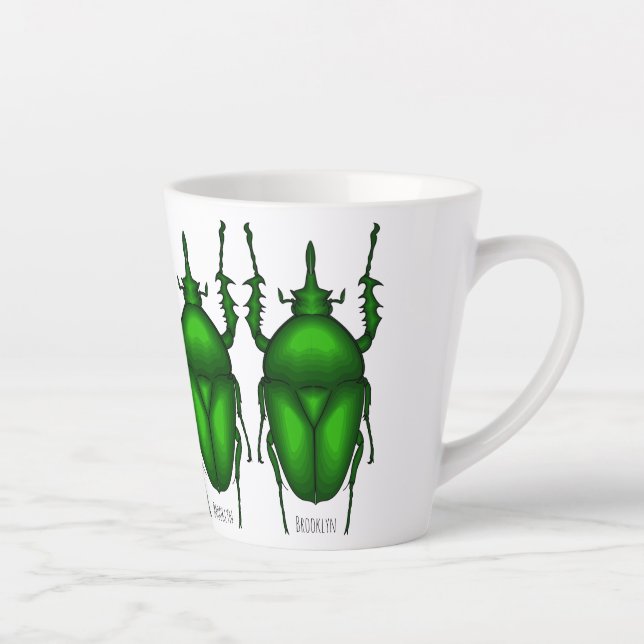 Tasse Latte Illustration de bug Mecynorhina torquata (Droite)
