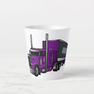 Tasse Latte Illustration de camion semi-remorque