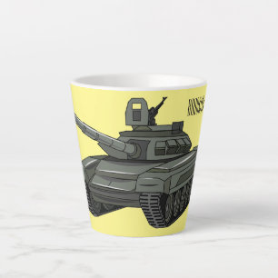 Tasse Latte Illustration de caricature de réservoir