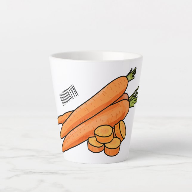 Tasse Latte Illustration de carotte (Devant)