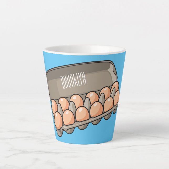 Tasse Latte Illustration de carton d'oeufs (Devant)