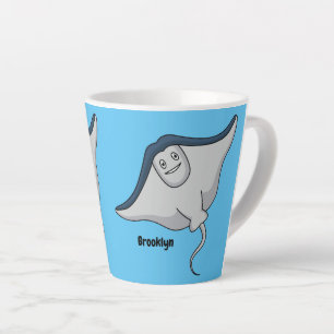Tasse Latte Illustration de cartoon de poisson raie pastenague