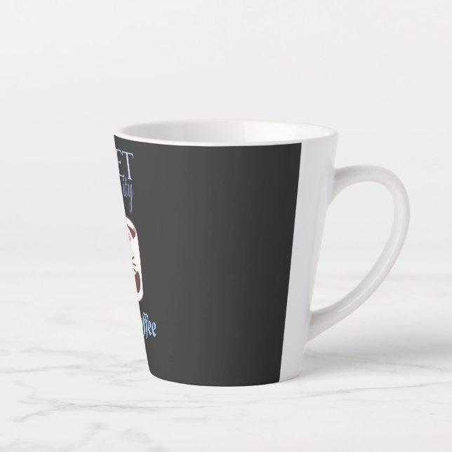 Tasse Latte Illustration de chat au café Sérénité Douce (Droite)