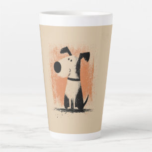 Tasse Latte Illustration de chien mignon – Art de chien de des