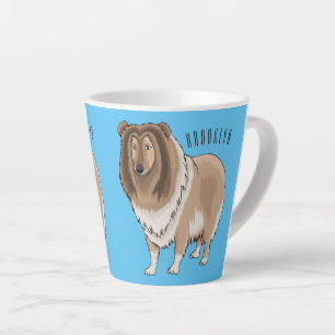 Tasse Latte Illustration de chien Rough collie
