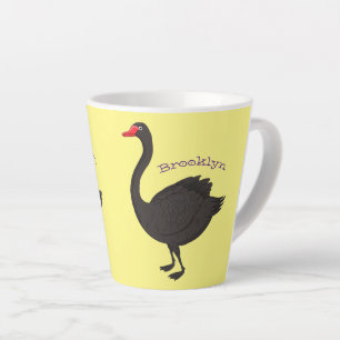 Tasse Latte Illustration de cygne noir