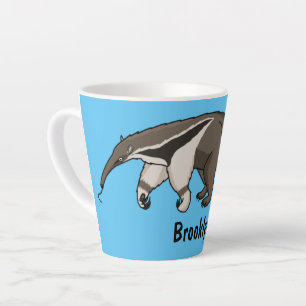 Tasse Latte Illustration de dessin animé d'Anteater happy