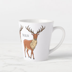 Tasse Latte Illustration de dessin animé de renne