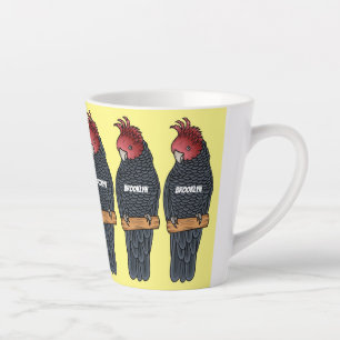 Tasse Latte Illustration de dessin animé d'oiseau cacatoès gan