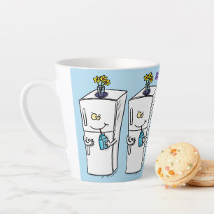 Tasse Latte Illustration de dessin animé drôle de réfrigérateu