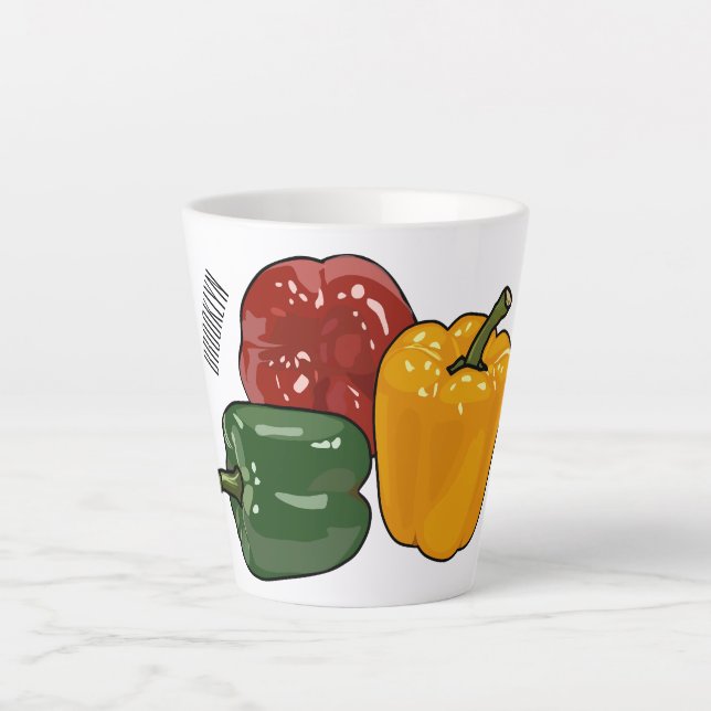 Tasse Latte Illustration de dessin de Capsicum (Devant)