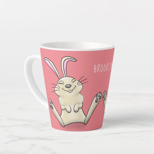 Tasse Latte Illustration de dessin de lapin lapin mou (Angle gauche)