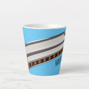 Tasse Latte Illustration de dessin d'Harmonica