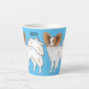 Tasse Latte Illustration de dessin pour chien de Papillon