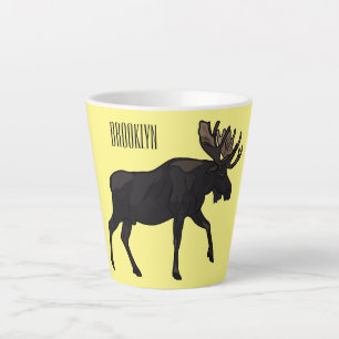 Tasse Latte Illustration de dessin sur l'orignal
