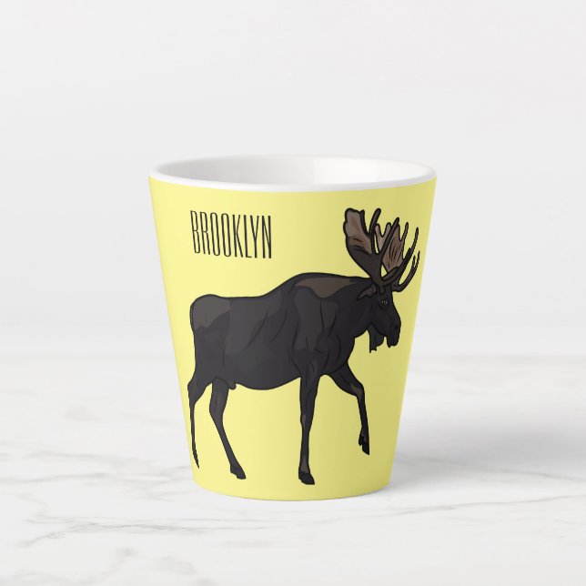 Tasse Latte Illustration de dessin sur l'orignal (Devant)
