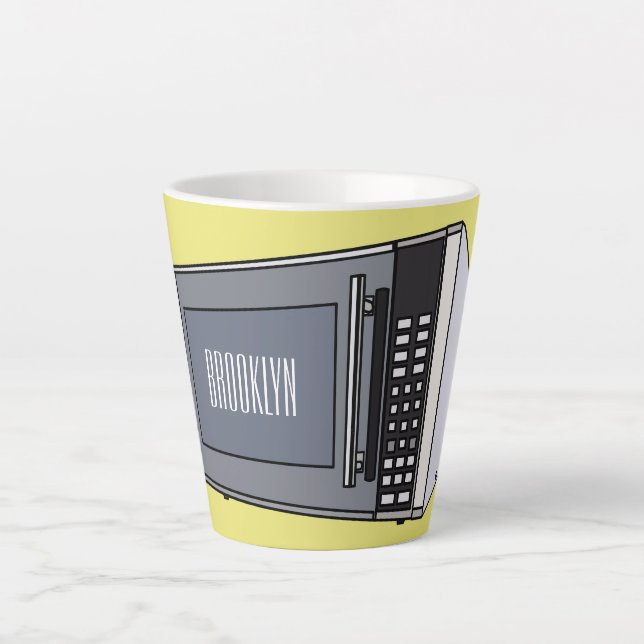 Tasse Latte Illustration de dessin sur micro-ondes (Devant)