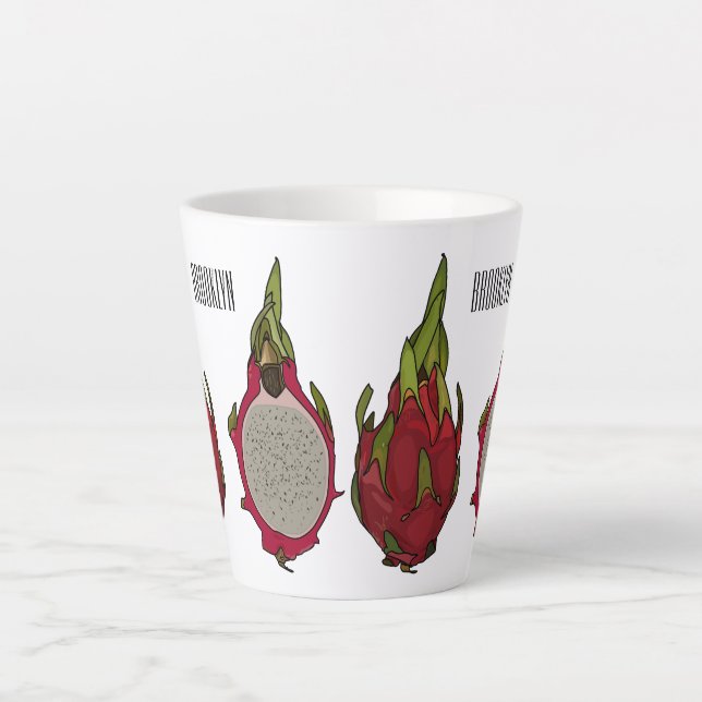 Tasse Latte Illustration de dragon fruit (Devant)