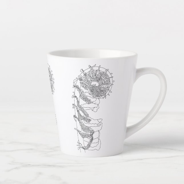 Tasse Latte Illustration de Fiddlehead Fern (Droite)