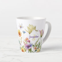 Illustration de fleur sauvage colorée monogramme