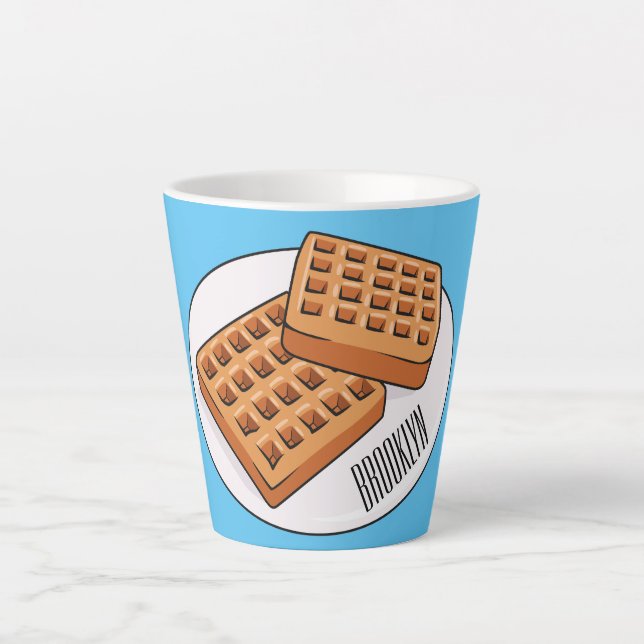 Tasse Latte Illustration de gaufre (Devant)