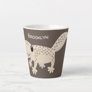 Tasse Latte Illustration de gecko tan tan mignon
