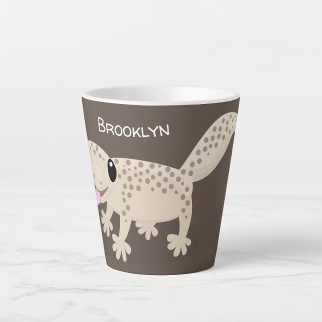 Tasse Latte Illustration de gecko tan tan mignon (Devant)