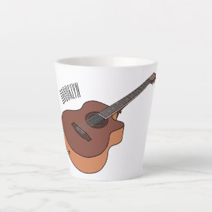 Tasse Latte Illustration de guitare acoustique