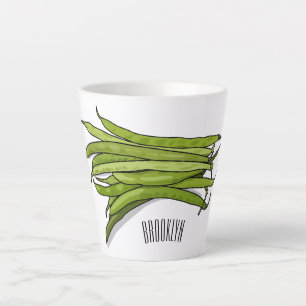 Tasse Latte Illustration de haricots verts