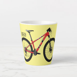 Tasse Latte Illustration de la bande dessinée de vélo