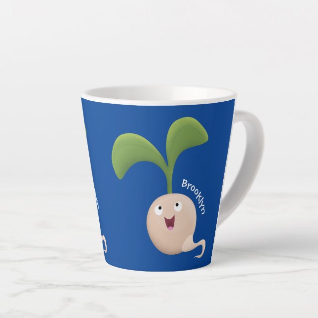 Tasse Latte Illustration de la caricature de la gerbe de grain (Angle droit)