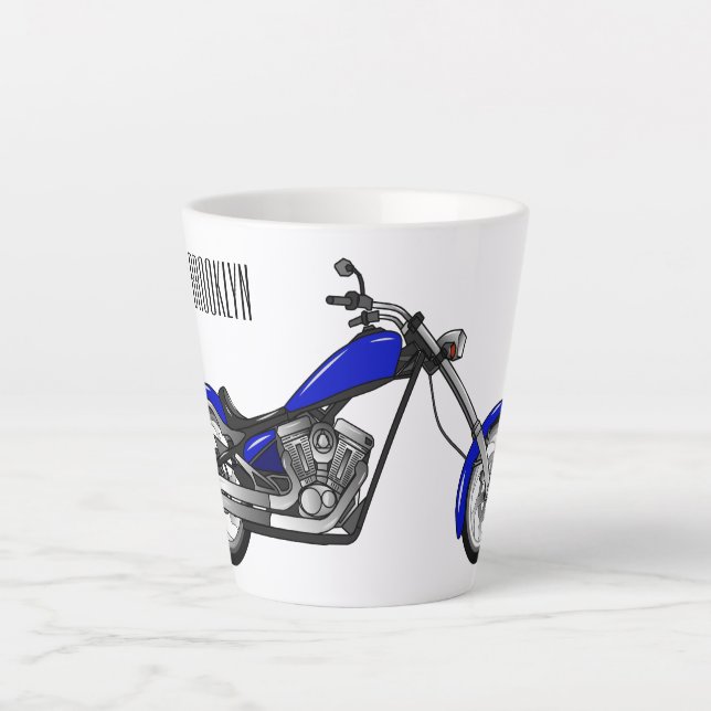 Tasse Latte Illustration de la moto à hélico (Devant)