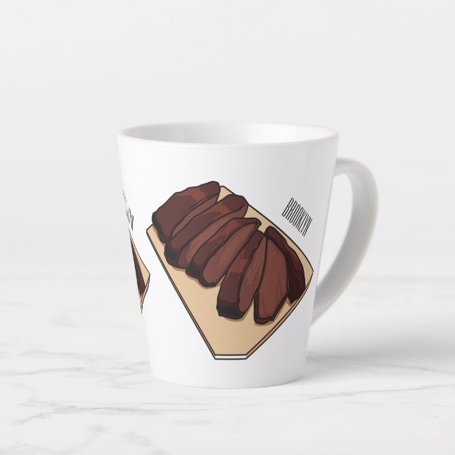 Tasse Latte Illustration de la poitrine de boeuf (Angle droit)