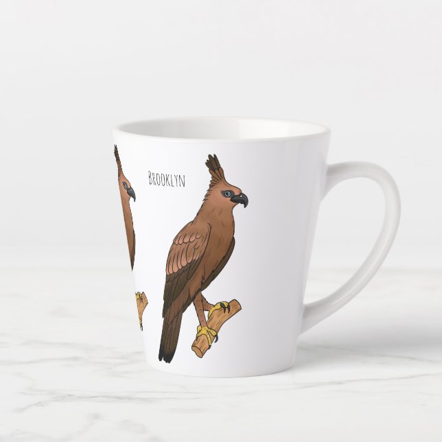 Tasse Latte Illustration de l'aigle à faucon de Javan (Droite)