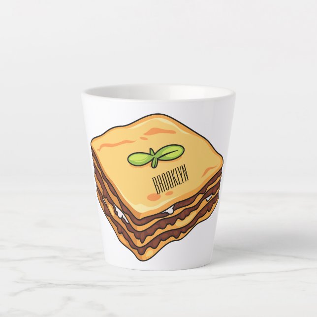 Tasse Latte Illustration de Lasagna (Devant)
