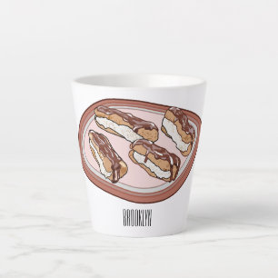 Tasse Latte Illustration de l'éclair de chocolat