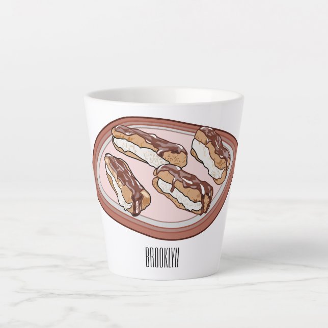 Tasse Latte Illustration de l'éclair de chocolat (Devant)